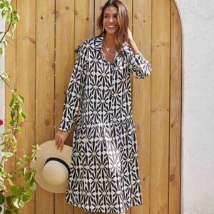 Zara Geometric Black and White Dress